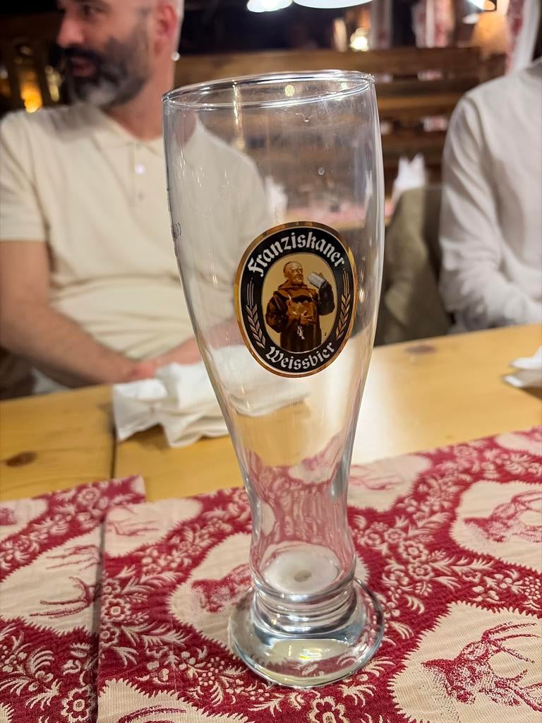 Franziskaner Weissbier Glas - Zo goed als nieuw, Ophalen, Glas of Glazen, Overige stijlen, Glas