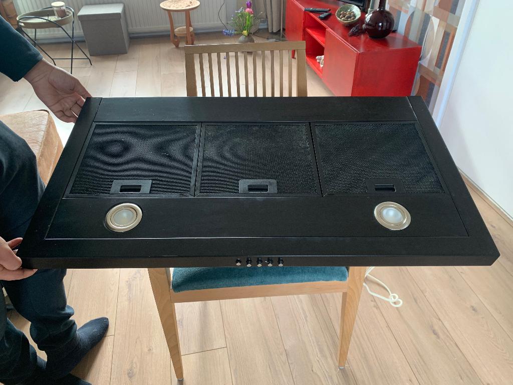 Afzuigkap, Ophalen, Gebruikt, Zwart, 50 tot 100 cm