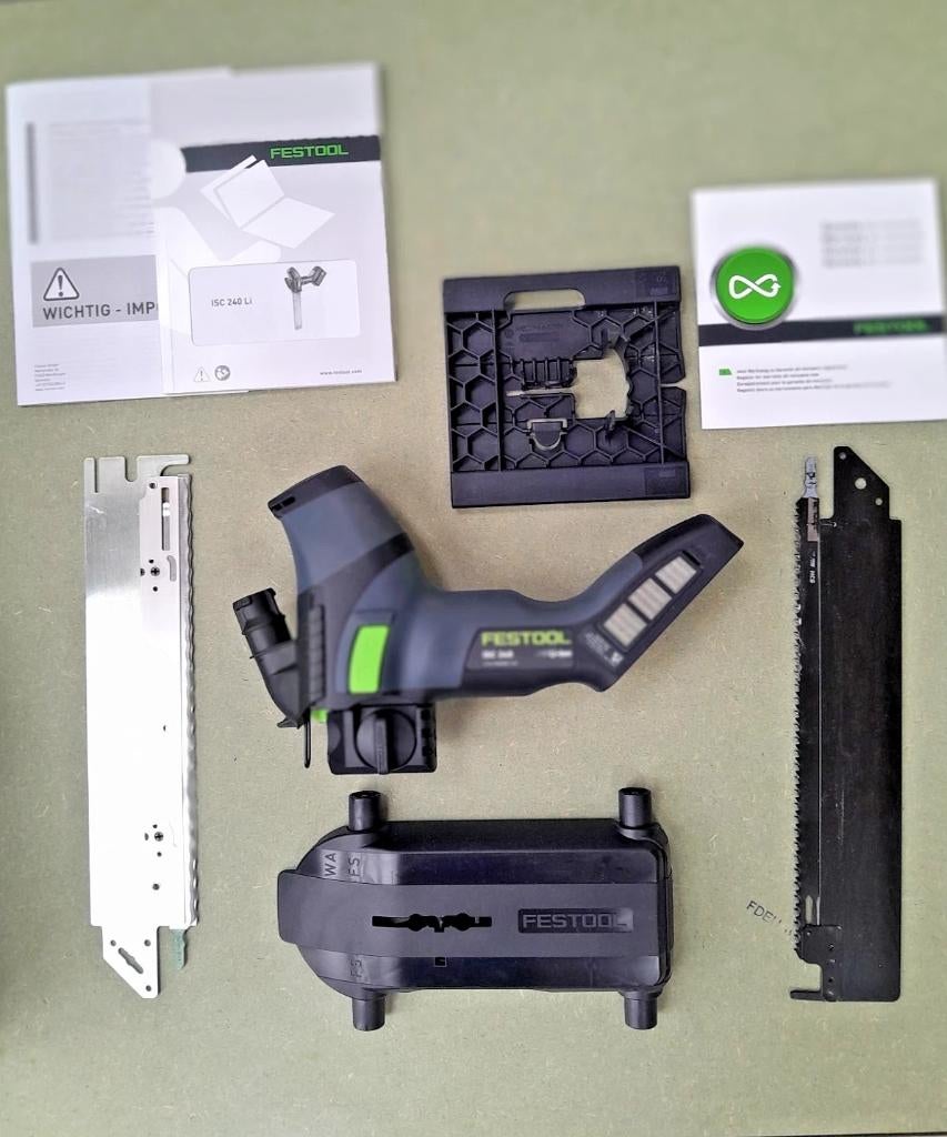 Festool ISC 240 isolatiezaag + sets in garantie, Invalzaag, 70 mm of meer, Ophalen of Verzenden, Zo goed als nieuw