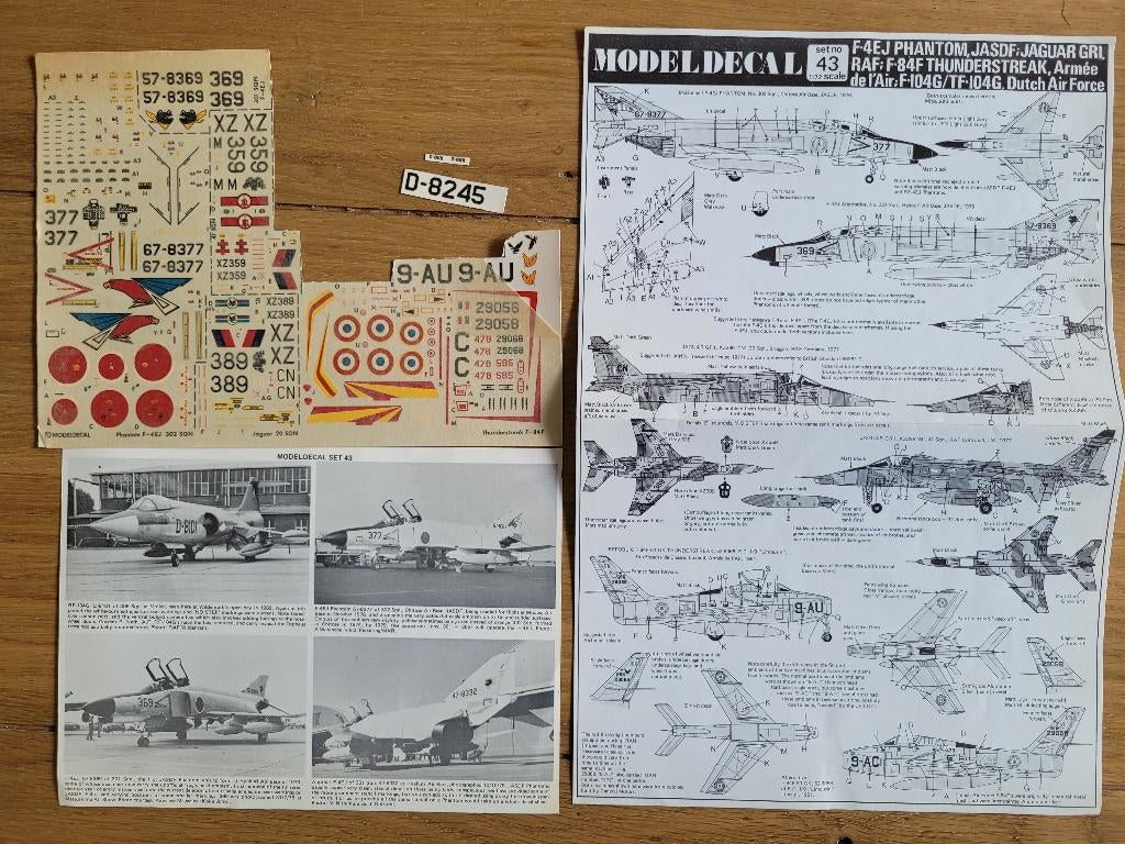 1:72 1/72 Modeldecal F-4EJ Phantom, JASDF; Jaguar GR1, RAF;, Overige merken, 1:72 tot 1:144, Ophalen of Verzenden, Zo goed als nieuw