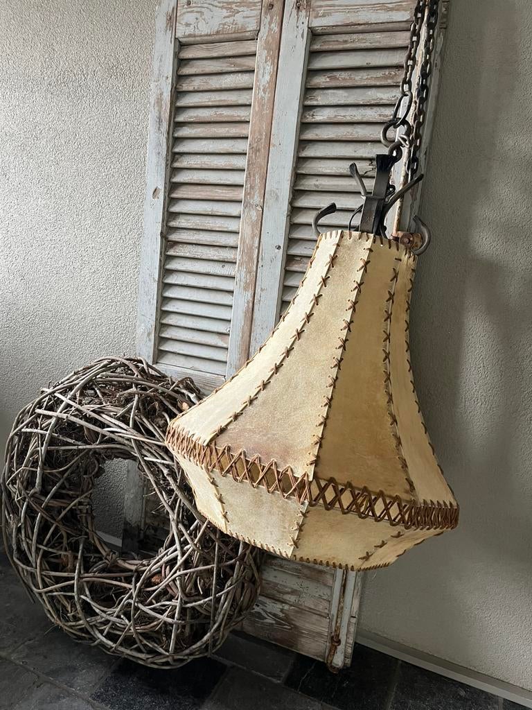 Stoer en sobere lamp, Ophalen, Overige materialen, 50 tot 75 cm, Stoer sober wabi-sabi landelijk mix-match bohemian ibiza style