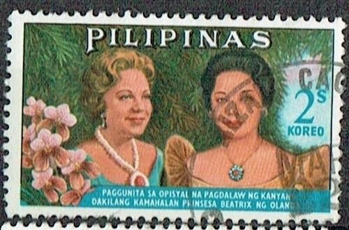Filippijnen Bezoek Prinses Beatrix en Mw. Marcos, Verzenden, Gestempeld, Koningshuis