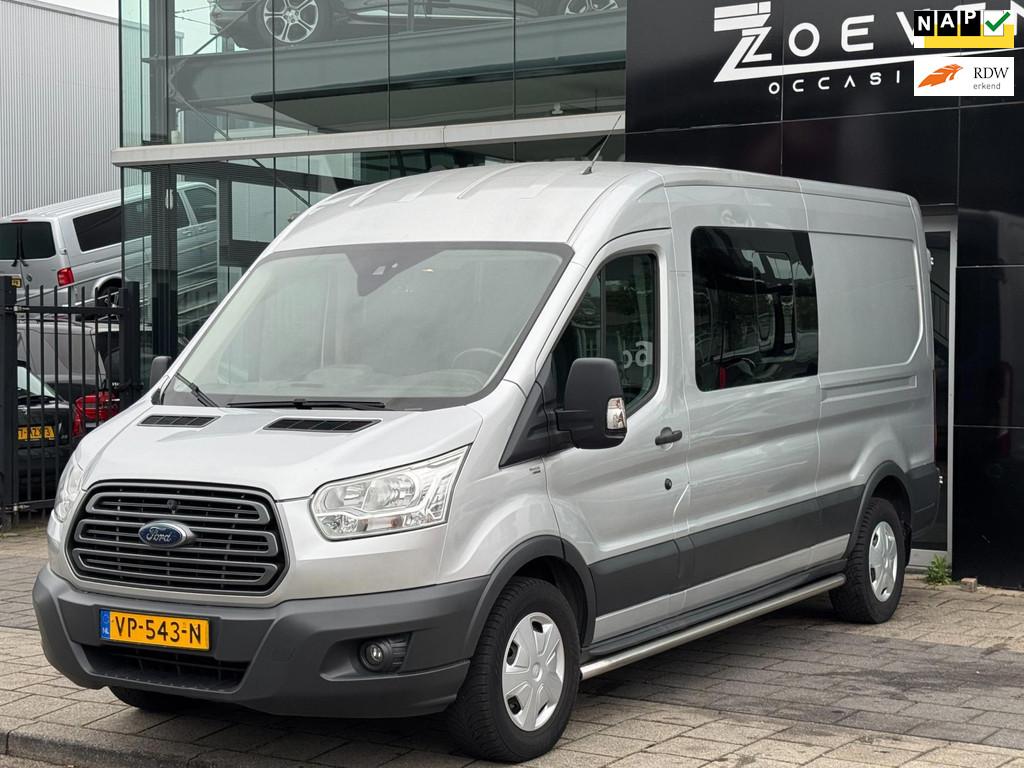 Ford Transit 350 2.2 TDCI L3H2 DC Trend 7 persoons!, Auto's, Voorwielaandrijving, Euro 5, Gebruikt, Zwart