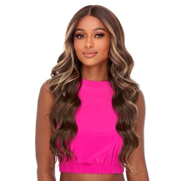 Swiss lace front pruik lang haar met slagen model Samone, Verzenden, Nieuw, Pruik of Haarverlenging