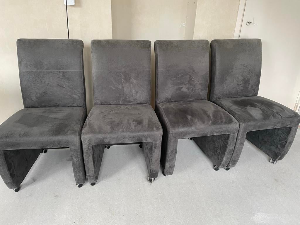 4 eettafel stoelen, Ophalen, Gebruikt, Vier, Stof