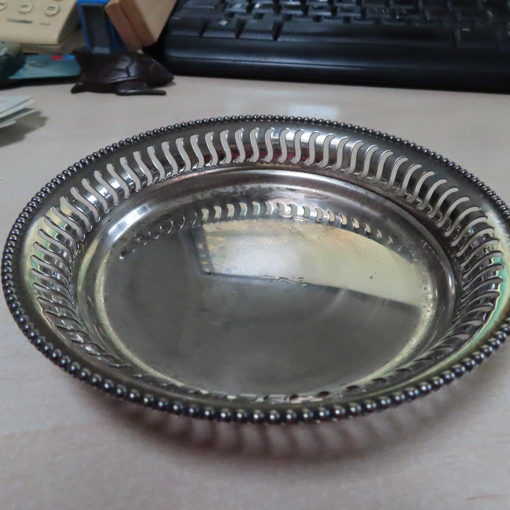 Keltum verzilverde bonbonschaal met groen viltje, Verzenden, Overige materialen