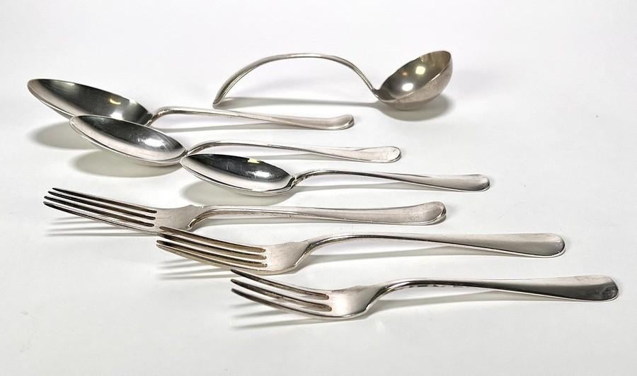 1370. Zilveren bestek - Haags lofje, 19e/20e eeuw, Ophalen of Verzenden