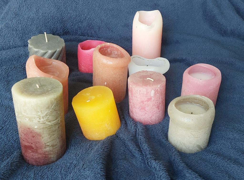 Verschillende soorten (gebruikte) kaarsen, Overige materialen, Gebruikt, Overige kleuren, Ophalen of Verzenden