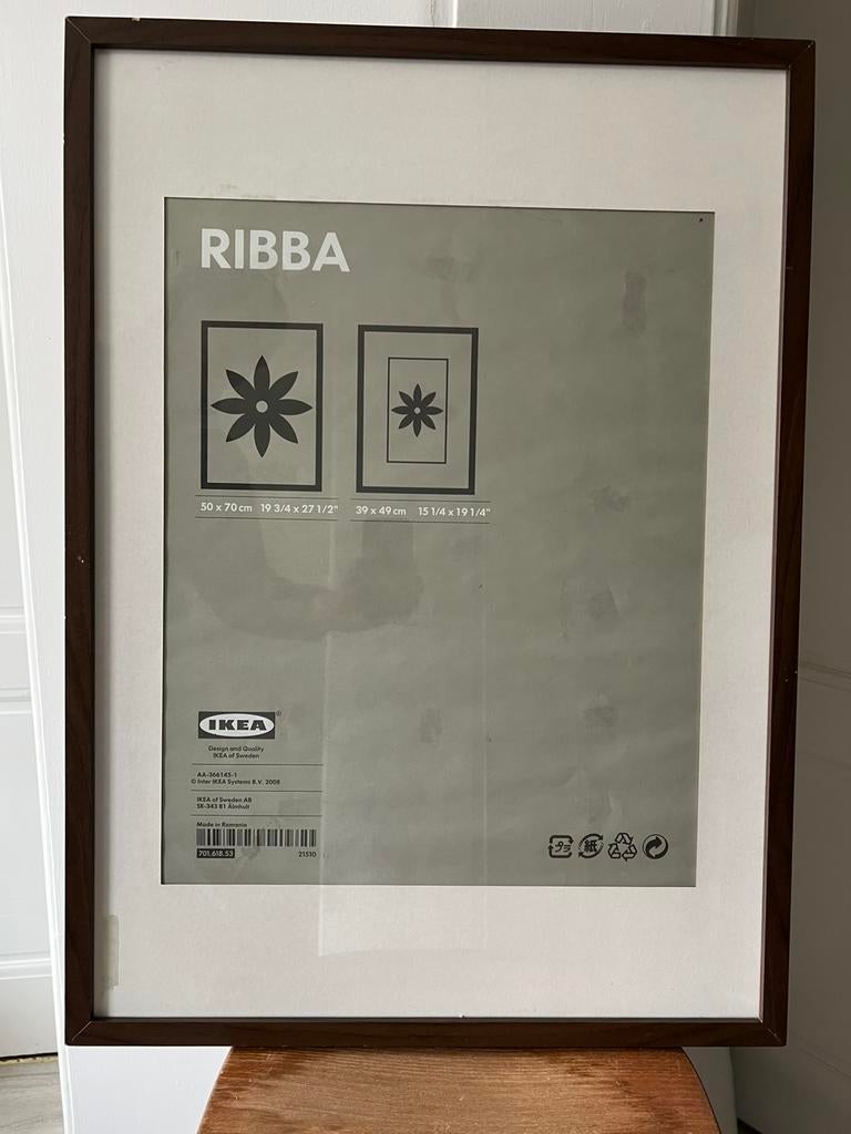 Donkerbruine houten fotolijst Ikea 50x70cm, Ophalen, Gebruikt, 50 tot 75 cm, 50 tot 75 cm