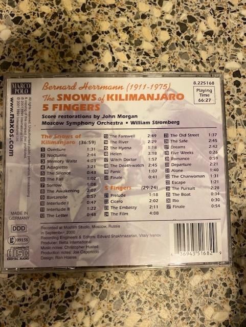The Snows of Kilimanjaro & 5 Fingers, Ophalen of Verzenden, Zo goed als nieuw