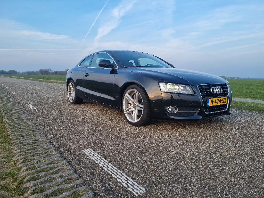 Audi A5 3.2 FSI V6 265pk Quattro S-line B&O APK 24-01-27, Zwart, 4 stoelen, Automatische klimaatregeling, Zwart