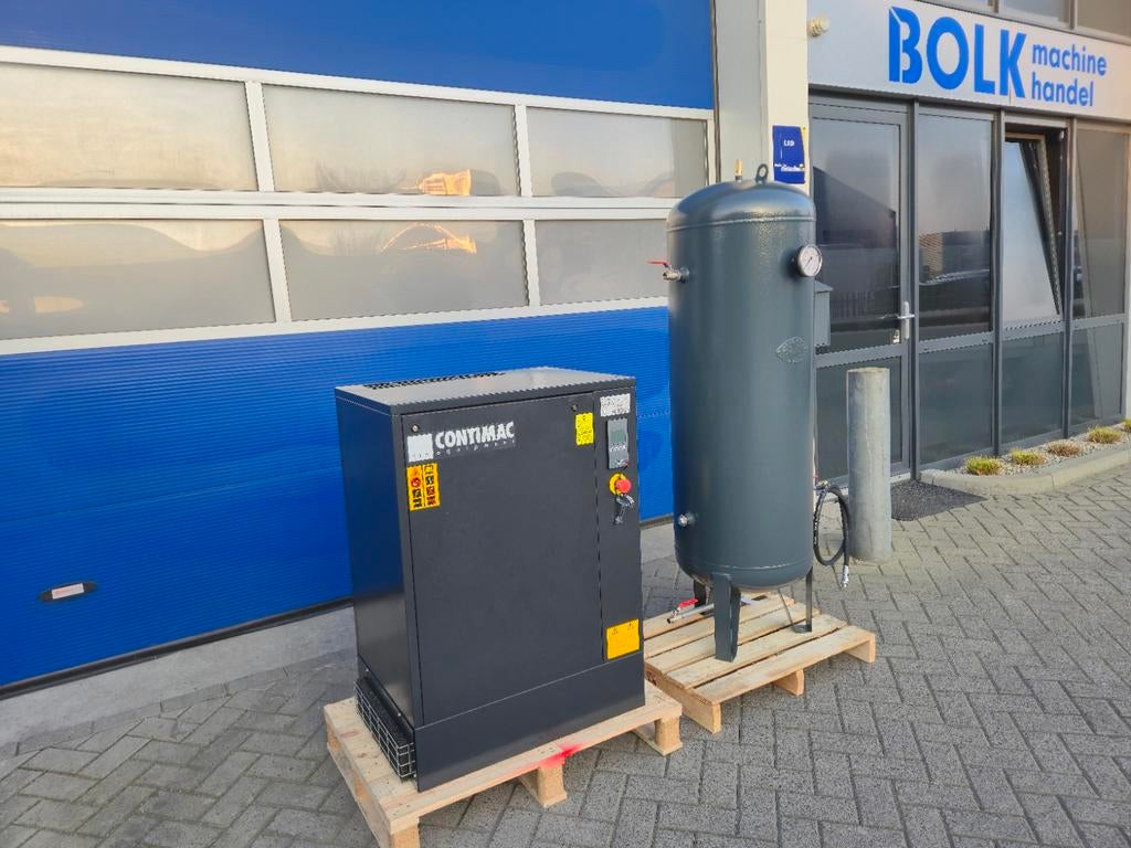 Contimac NS 7.5-10 Schroefcompressor compleet in nieuwstaat!, 800 liter/min of meer, Info@bolkmachinehandel.nl, Ophalen of Verzenden