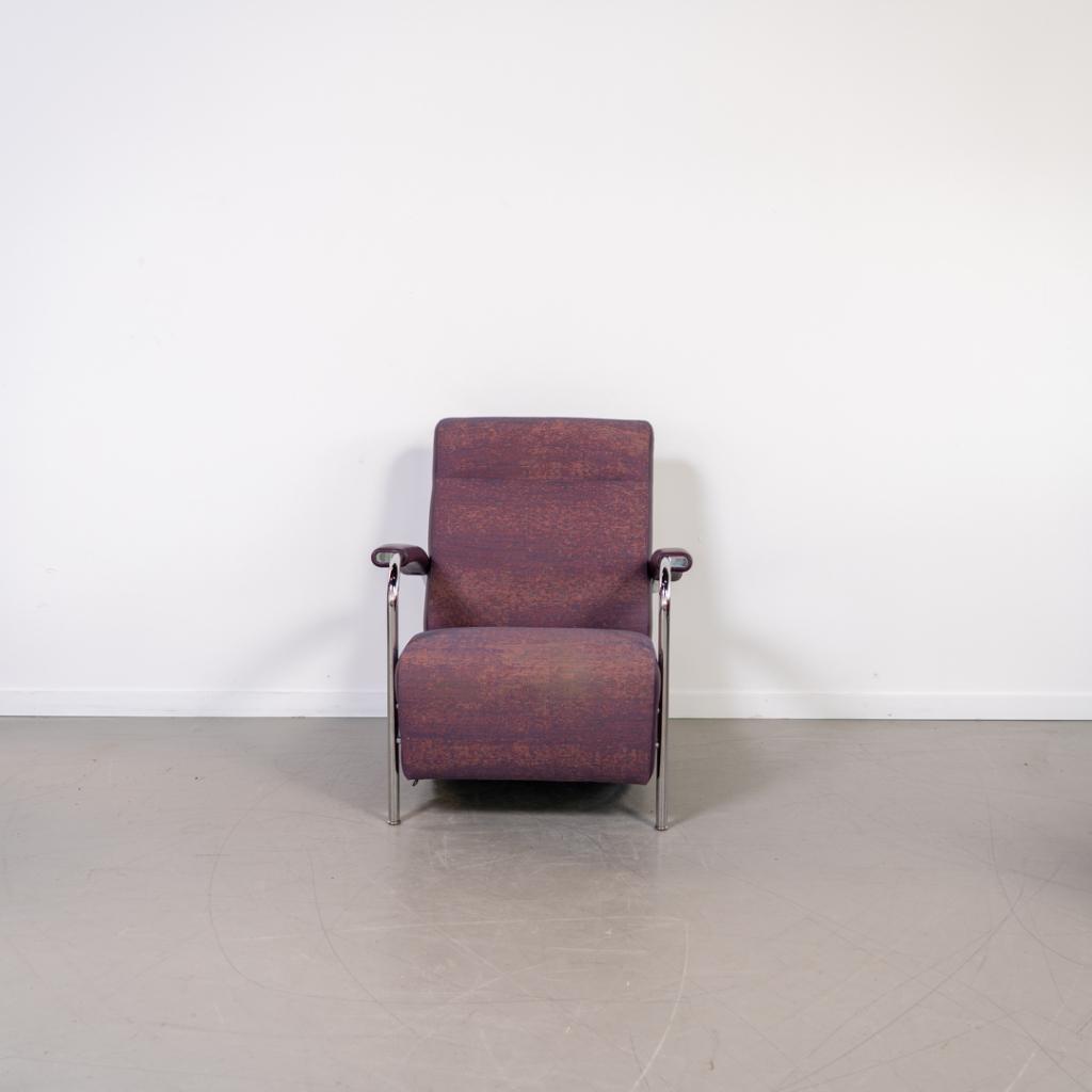 1x Leolux Scylla Fauteuil Hoog Paars Gemêleerd - Paars Leer, Niet ingevuld, Leer, Niet ingevuld, 75 tot 100 cm