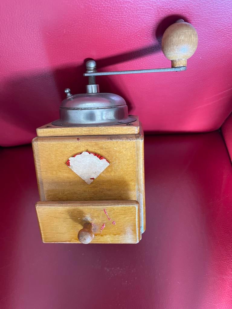 Vintage houten koffiemolen - Handmatig en decoratief, Ophalen of Verzenden, Gebruikt