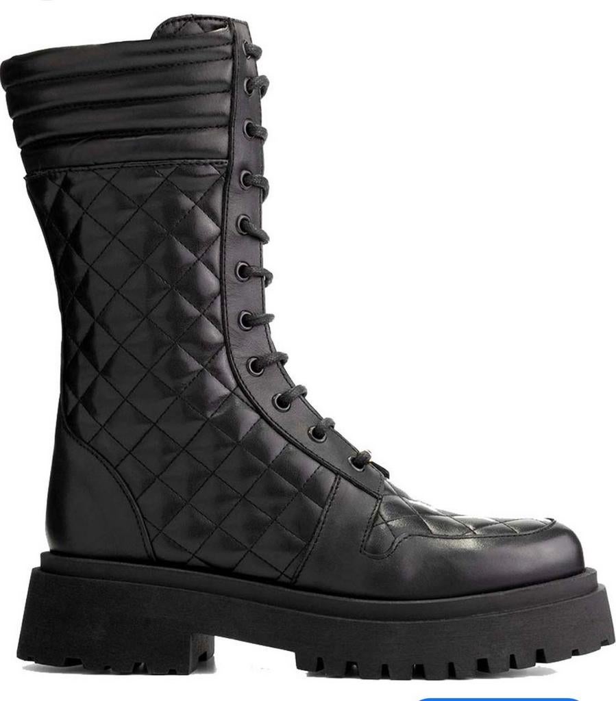 Nikkie leren biker boots maat 40 nieuw, Ophalen of Verzenden, Nieuw, Zwart
