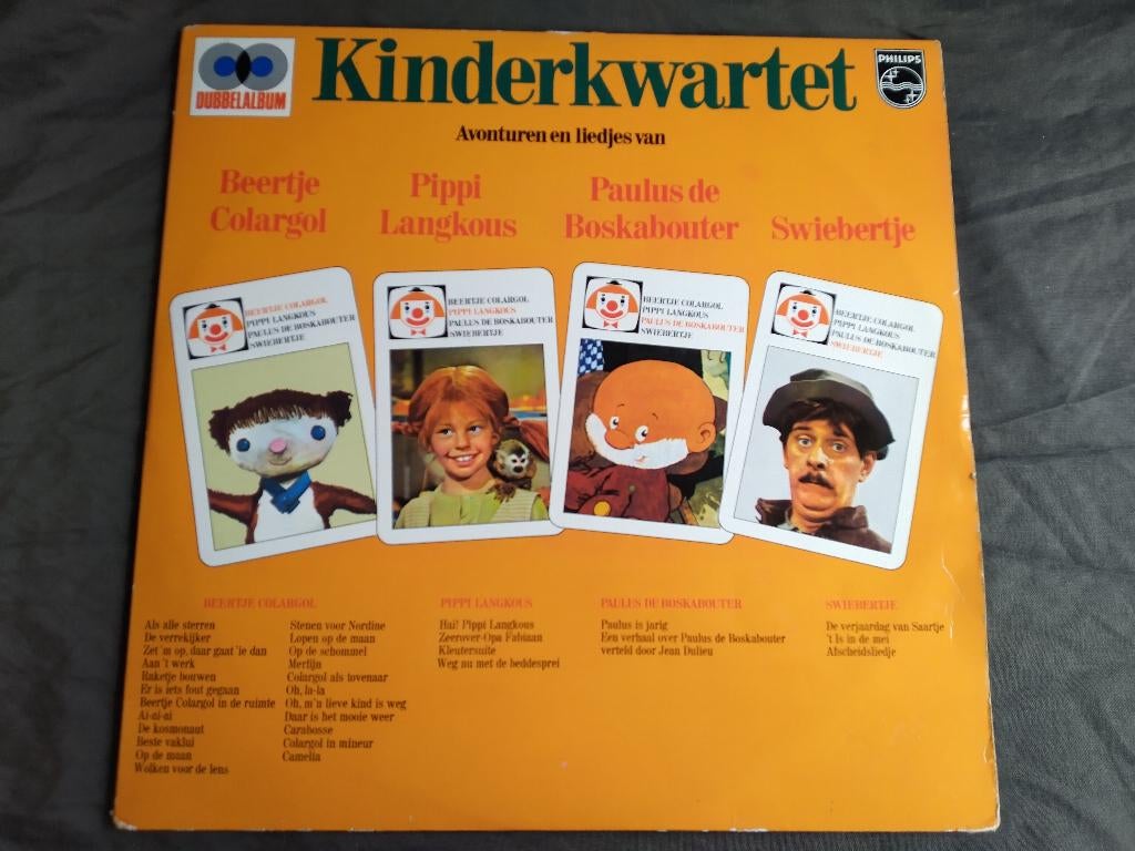 LP - Kinderkwartet - Bekende TV-series ( dubbelalbum ), Ophalen of Verzenden, Zo goed als nieuw