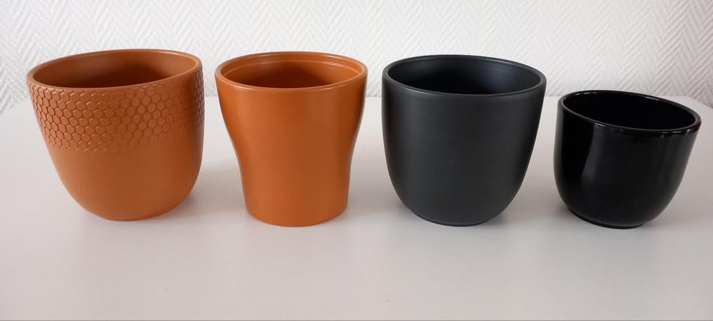 6 Bloempotjes 'Mica Decorations en 'Intratuin'(4 + 2 Gratis), Gebruikt, Rond, Binnen, Ophalen of Verzenden