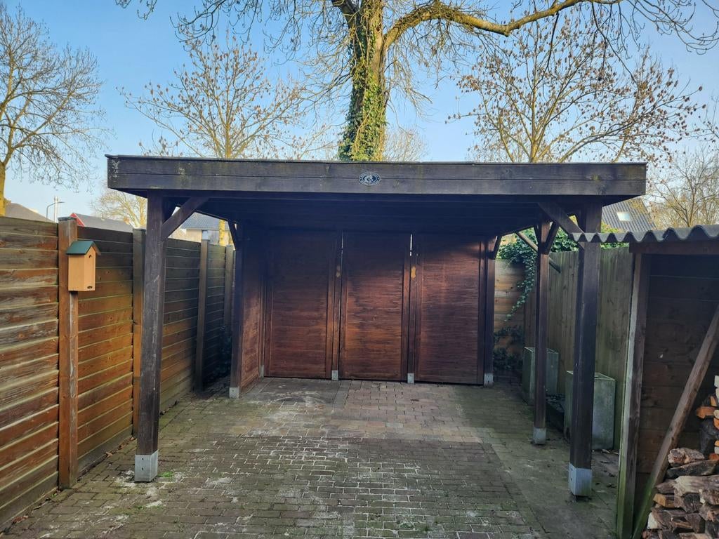 Houten overkapping 4x4m, 2,5m hoog - zelf demonteren, Ophalen, Gebruikt, Veranda