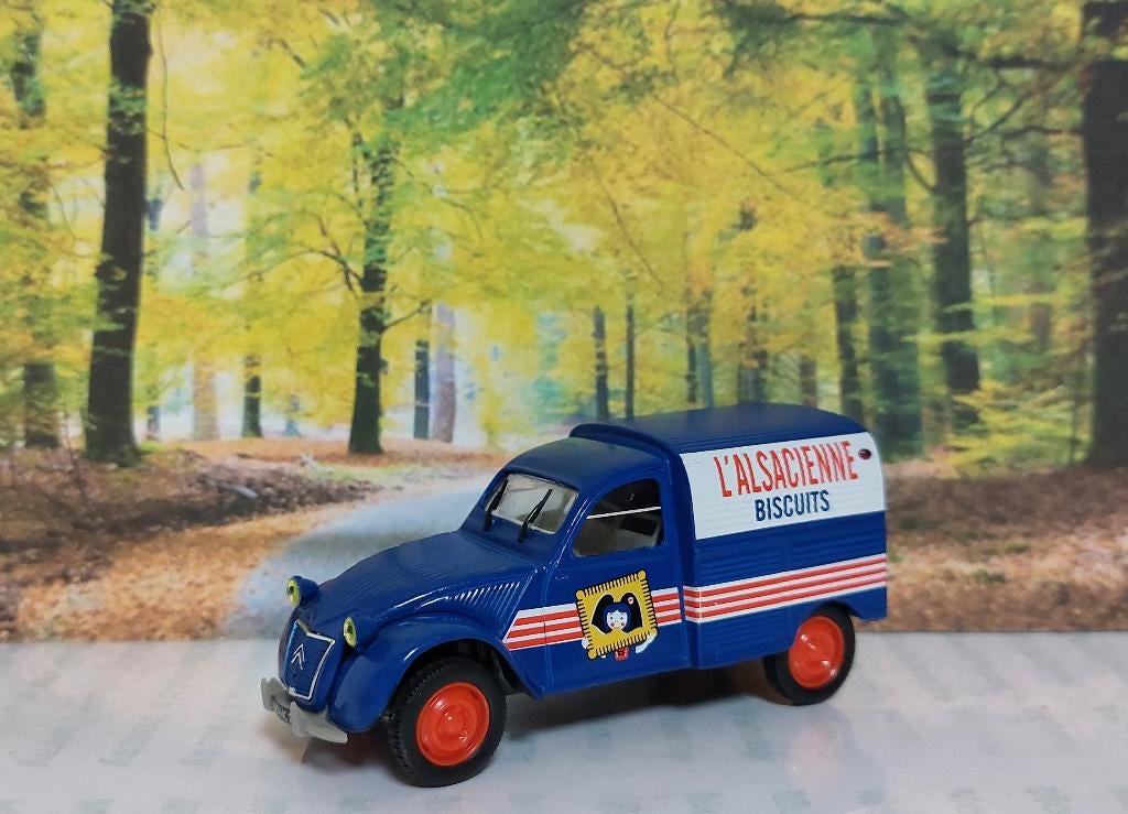 1:43 Citroen 2CV AZU Fourgonette L'Alcacienne 1958; Norev, Ophalen of Verzenden, Gebruikt, Auto, Norev