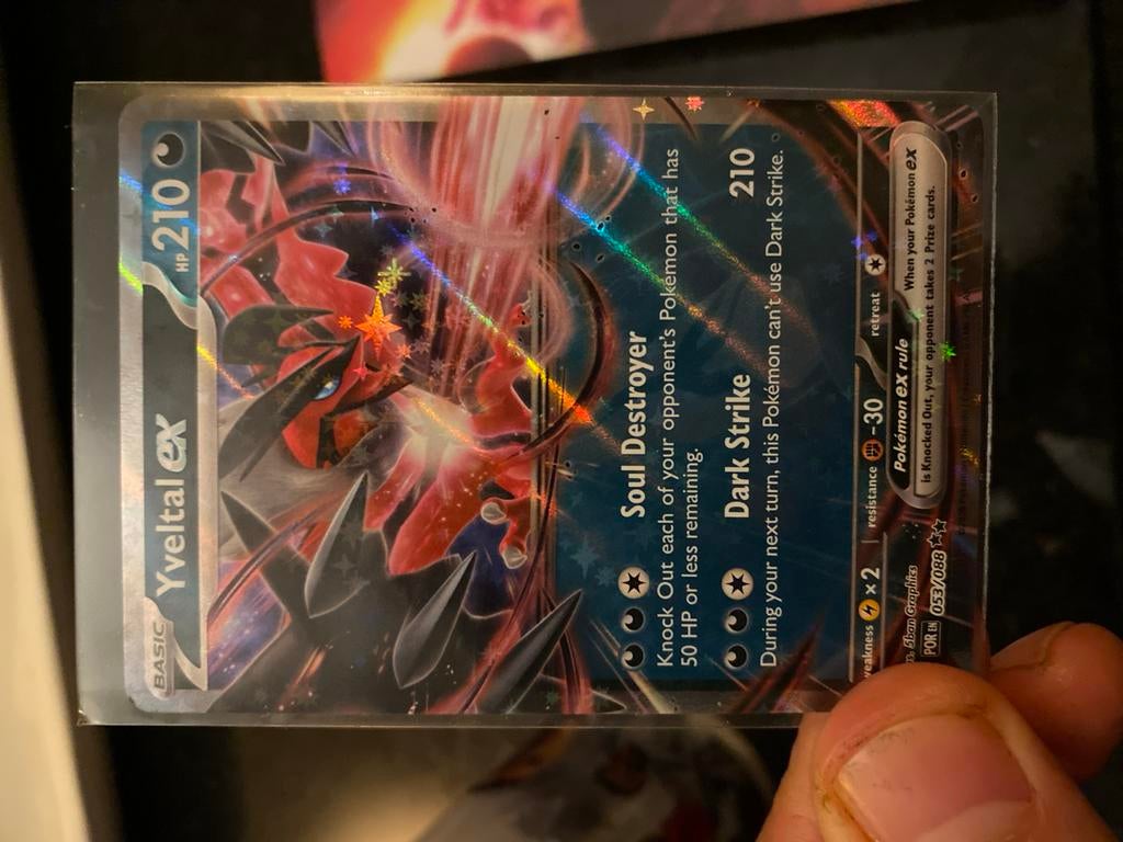 Pokémon kaart Yveltal ex 053/088, Ophalen of Verzenden, Zo goed als nieuw, Losse kaart, Foil