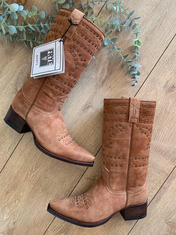 Frye suede leren cowboylaarzen 37 38 western boots laarzen, Hoge laarzen, -, Nieuw, Ophalen of Verzenden
