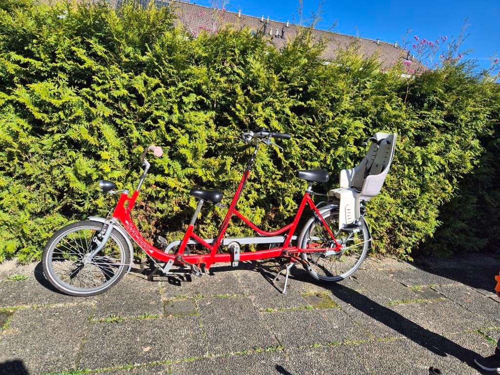 Ouder kind tandem/ duo fiets HJD met zitje, 20 inch of meer, Gebruikt, Dames, Ophalen