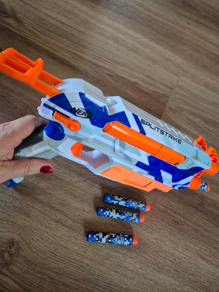 Nerf N-Strike Elite Splitstrike met 7 pijltjes, Ophalen of Verzenden, Gebruikt, Jongen of Meisje