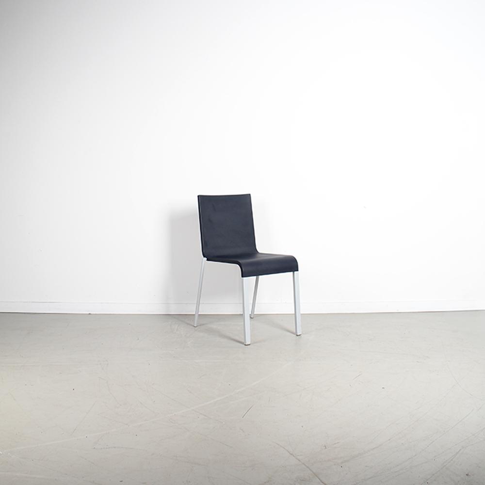 3x Vitra Maarten van Severen 03 Stoel Donkerblauw Stapelbaar, Niet ingevuld, Kunststof, Twee, Niet ingevuld