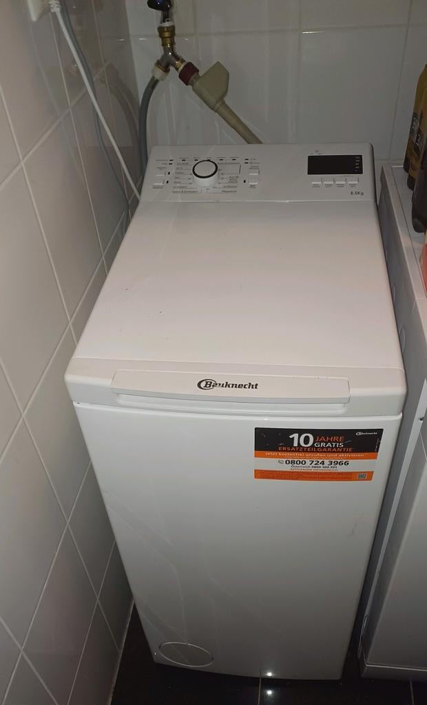 Bovenlader wasmachine Bauknecht + garantie, Ophalen, Bovenlader, Zo goed als nieuw, 85 tot 90 cm