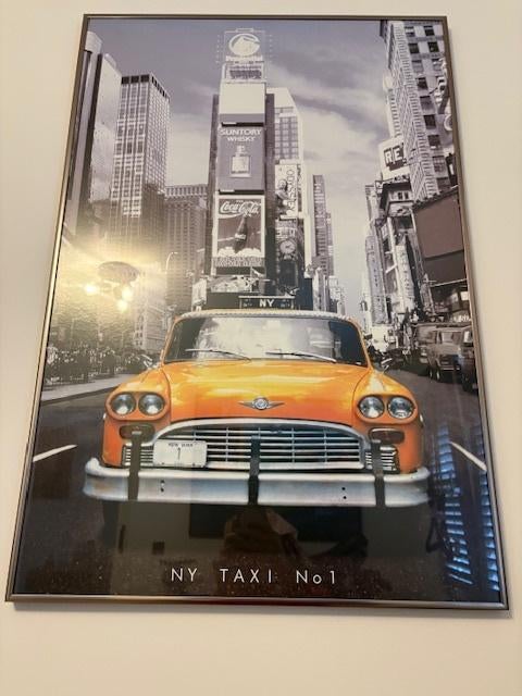 New York poster cab, Ophalen, Rechthoekig Staand, Met lijst, Zo goed als nieuw