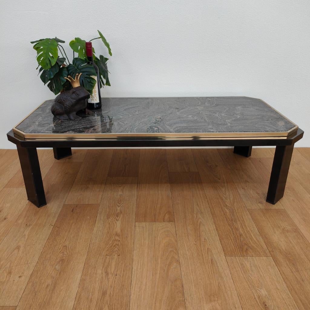 Fedam Salontafel koffietafel met natuursteen blad. Jaren 80, Huis en Inrichting, Tafels | Salontafels, Valkenswaard, 100 tot 150 cm