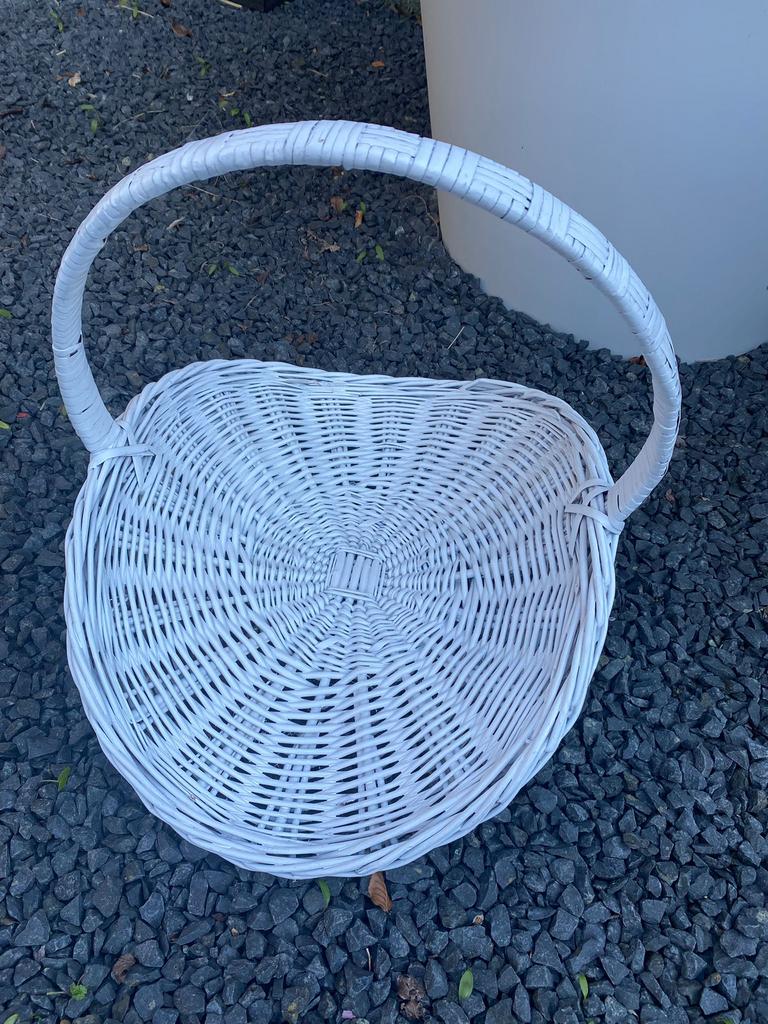 Lectuurmand, plukmand , rotan, wit, retro, riet, Ophalen