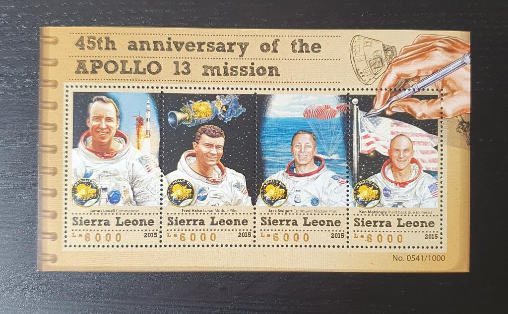 Sierra Leone 2015 Ruimtevaart Apollo 13 Michel 6642-6645 pf, Verzenden, Postfris, Overige thema's