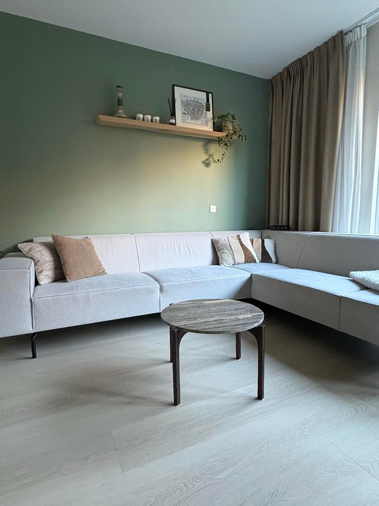 Travertin Salontafel, Huis en Inrichting, Tafels | Salontafels, Ophalen, Overige materialen, Rond, Nieuw