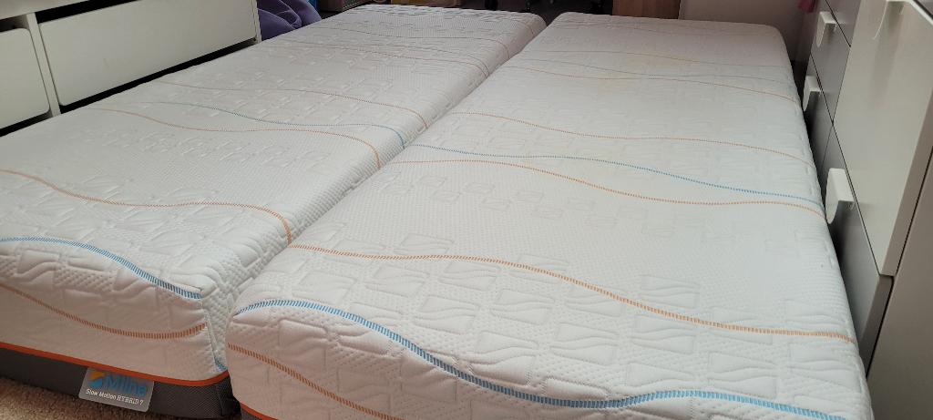 Twee M line Slow Motion hybrid 7 matrassen 80 x 210 cm, Ophalen, Eenpersoons, 210 cm, Zo goed als nieuw