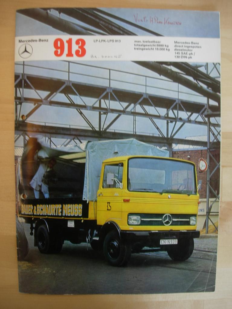Mercedes 913 LP LPK LPS Brochure 1973 – LP913 LPK913 LPS913, Zo goed als nieuw, Mercedes-Benz, Mercedes, Ophalen of Verzenden