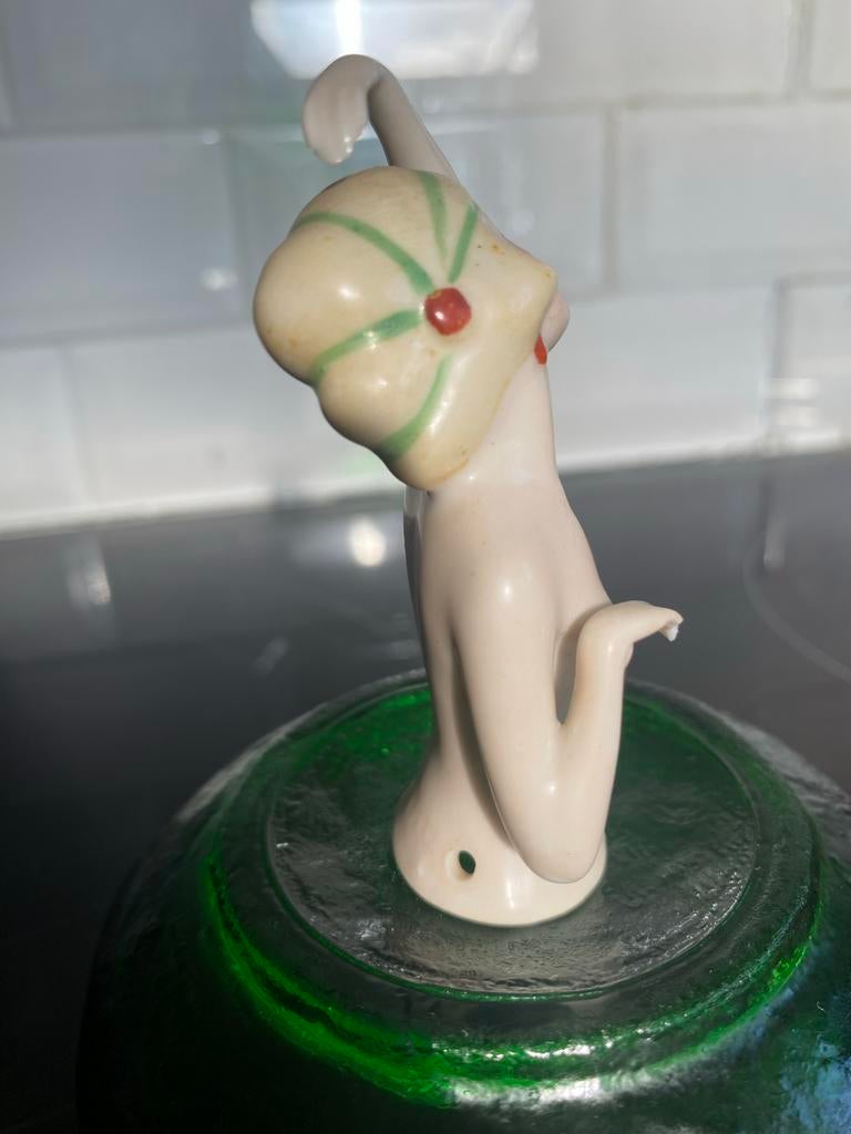 Antieke Half Doll Porseleinen Popje met Losse Armpjes, Ophalen of Verzenden, Gebruikt, Pop