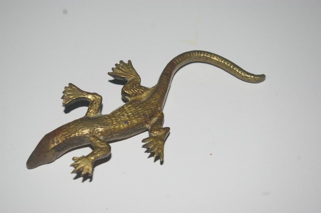 Retro koperen hagedis., Ophalen of Verzenden