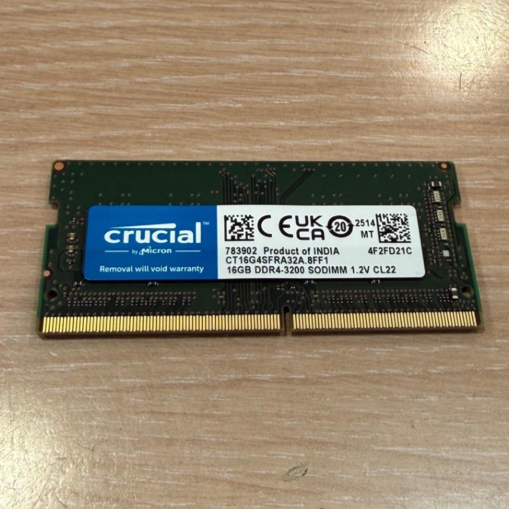 Crucial DDR4 SODIMM 1x16GB 3200mhz nieuw, Flex Ltd., Zo goed als nieuw, https://flex.com/contact-us, Nobelstraat 10, 5807 GA Oostrum LB, Limburg, Nederland