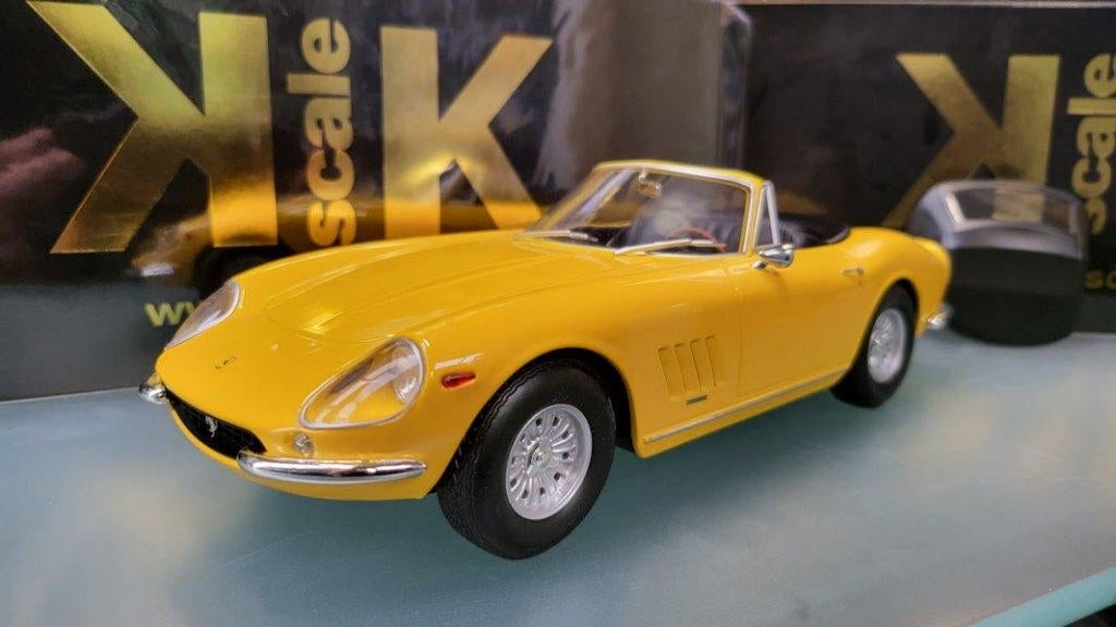 Ferrari 275 GTB/4 Nart Spyder 1967 Geel, Hobby en Vrije tijd, Modelauto's | 1:18, Ophalen of Verzenden, Nieuw, Auto, Overige merken