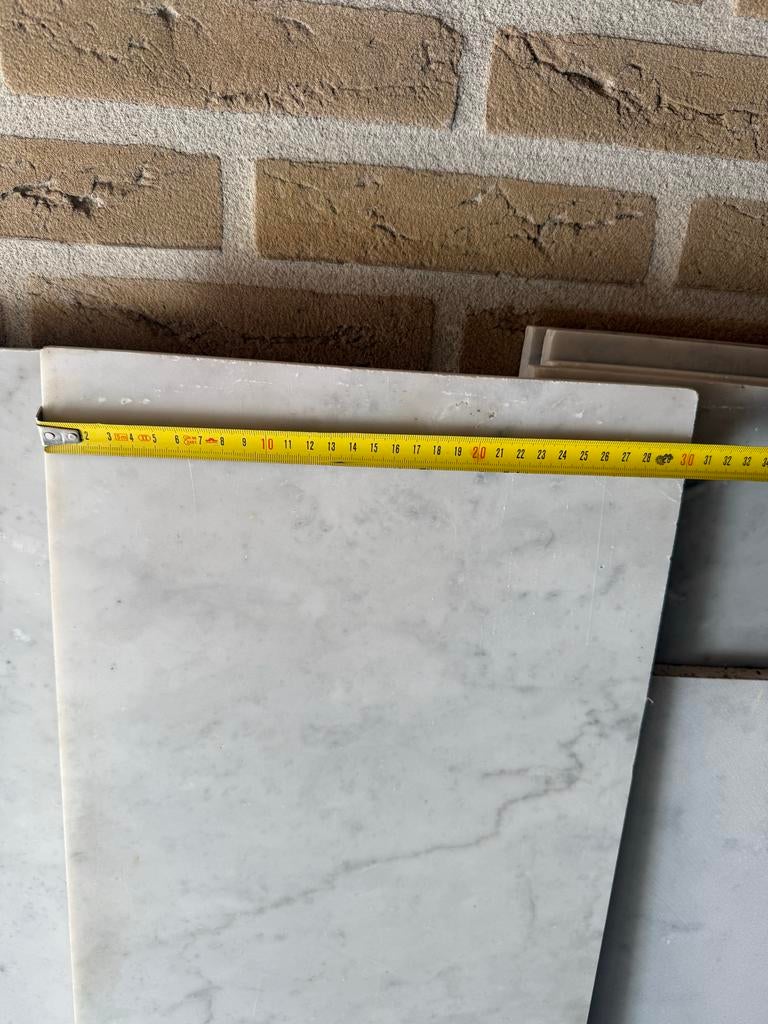 Marmer Bianco Carrara tegels - 3 vierkante meter, Ophalen, 60 cm of meer, Overige typen, Nieuw