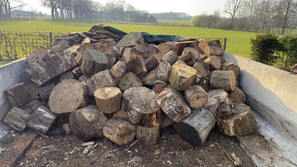 16 kuub mooi droog eiken haardhout blokken, Tuin en Terras, Haardhout, 6 m³ of meer, Ophalen, Eikenhout, Blokken