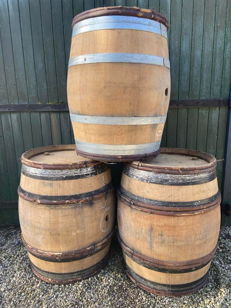 Frans eiken wijnvat 225 liter tuinbak moestuin regenton, Ophalen of Verzenden, Gebruikt