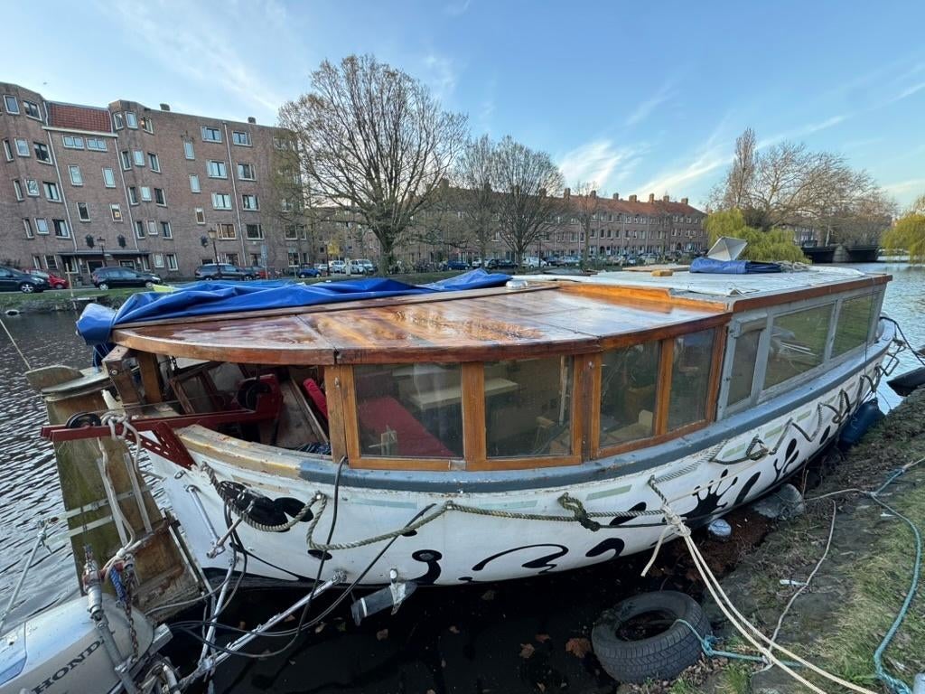 Zeldzame Harding sloep - camper-boot met ligplek Amsterdam, Watersport en Boten, 10 tot 30 pk, Gebruikt, 6 meter of meer, Diesel