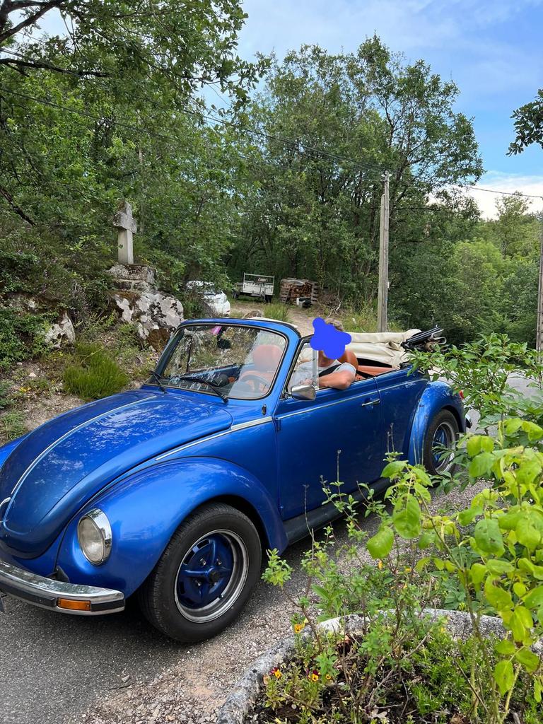 Volkswagen Kever Cabrio 1600 ,1977, 4 pers, Zomerklaar ️, Auto's, Beetle (Kever), Cabriolet, Blauw, Handgeschakeld