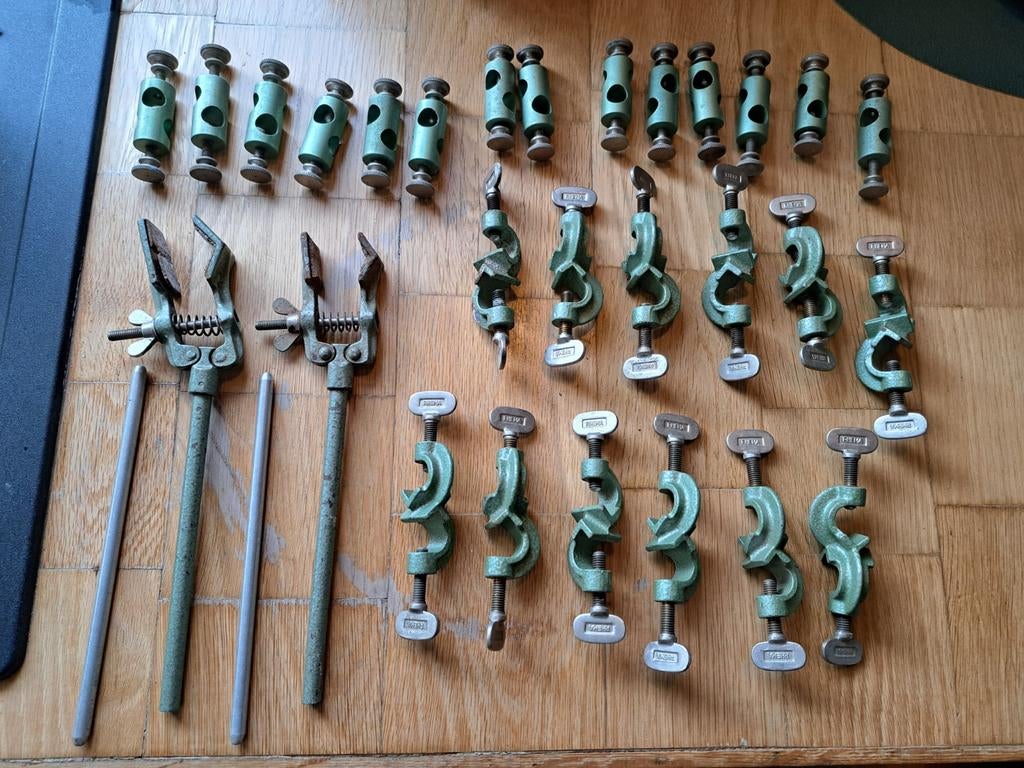 Vintage laboratorium statiefklemmen - RHEMA set, Ophalen of Verzenden