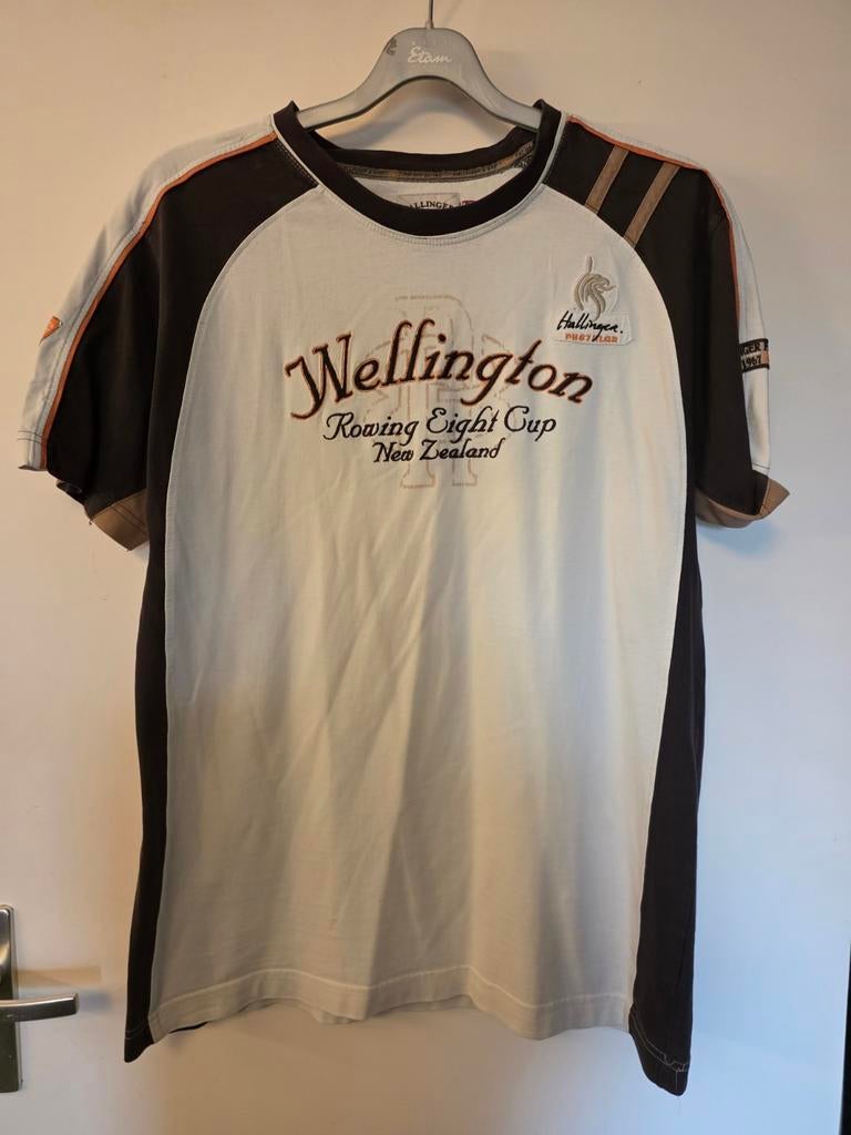 Hallinger T-shirt met print - Maat L, Kleding | Heren, T-shirts, Maat 52/54 (L), Wit, Ophalen of Verzenden, Harlingen