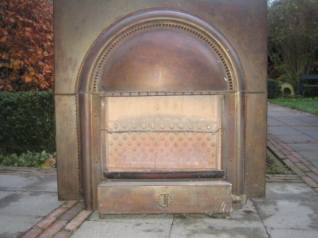 Vintage Rood-Koperen Gaskachel Art-Deco, Huis en Inrichting, Kachels, Ophalen, Gebruikt, Gas, Gaskachel