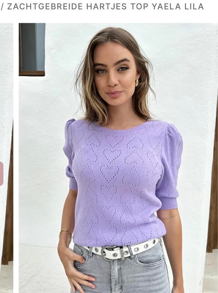 paarse trui met pofmouwen - One Size, Ophalen of Verzenden, Gedragen, Maat 38/40 (M), Paars