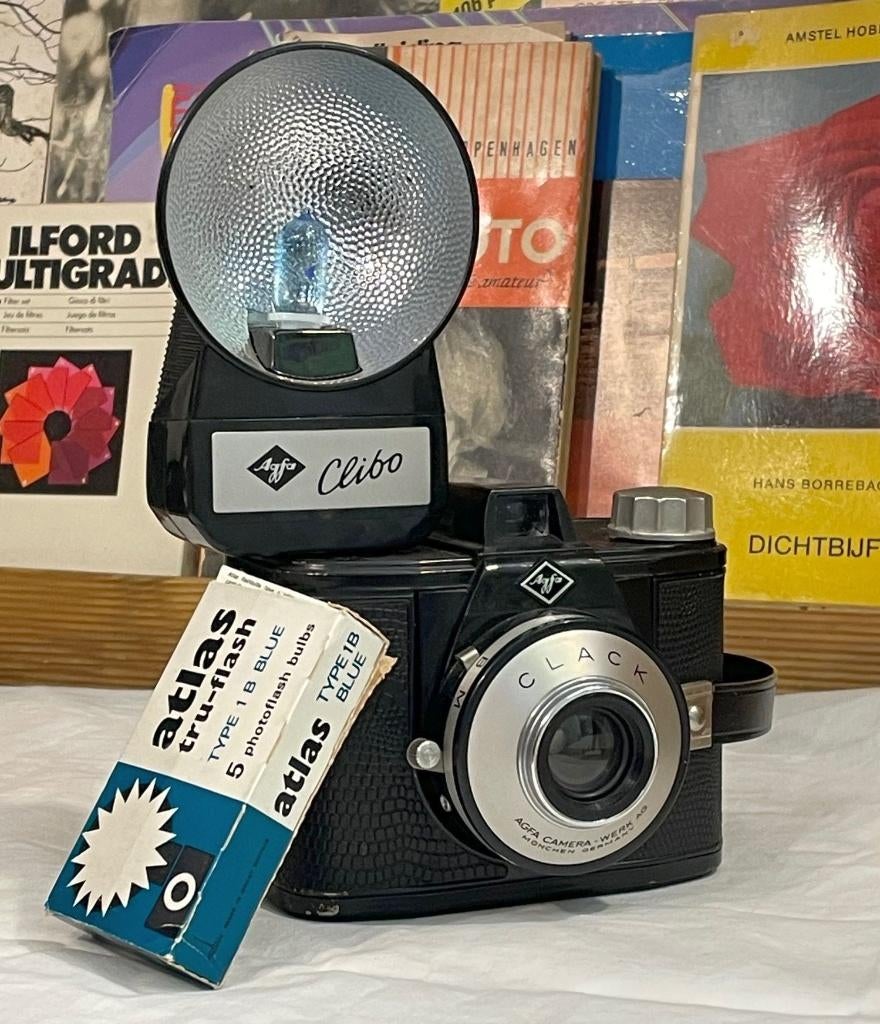 Agfa Clack met Clibo en doosje flitslampjes, Ophalen of Verzenden, Compact, Overige Merken